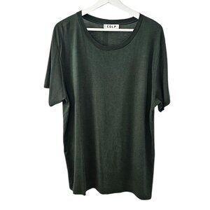 CDLP Mens Lightweight T-Shirt, Green, Short Sleeve, Pullover,Basic, Size Large